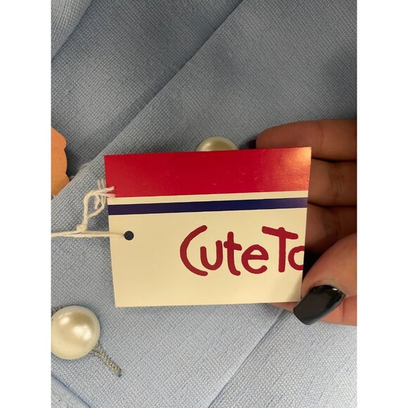 Vintage Cute Togs Girls Dressy Coat Set Size 2 2T Light Blue Matching Hat NWT - Picture 7 of 12